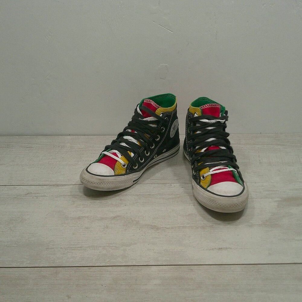 Chuck Taylor Converse All Star Hi Double Upper Multicolored Dbl Lace Sz M4 /W6 - Picture 2 of 12